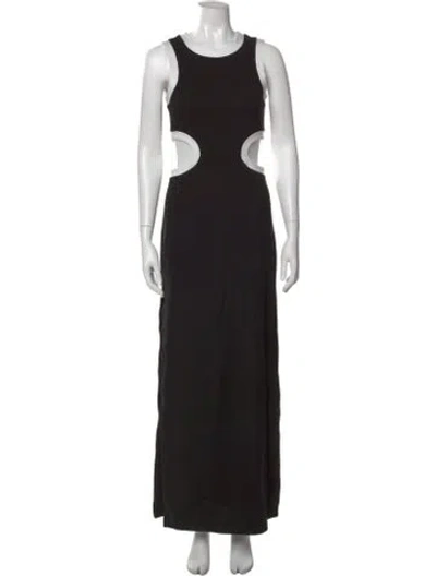 Pre-owned Staud Nylon Long Dress In Black