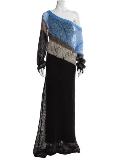 Pre-owned Staud Nylon Long Dress In Black