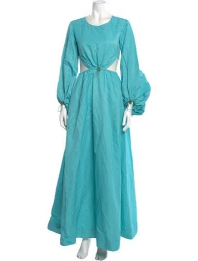 Pre-owned Staud Nylon Long Dress In Blue