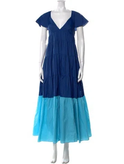 Pre-owned Staud Nylon Long Dress In Blue