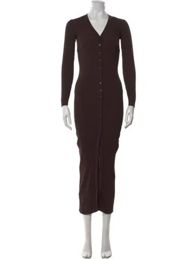 Pre-owned Staud Nylon Long Dress In Brown