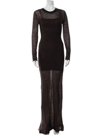 Pre-owned Staud Nylon Long Dress In Brown