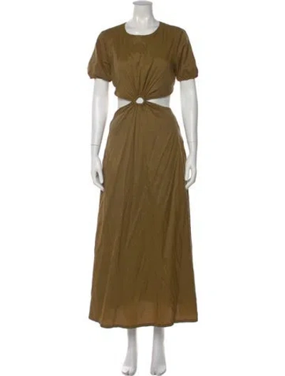 Pre-owned Staud Nylon Long Dress In Brown