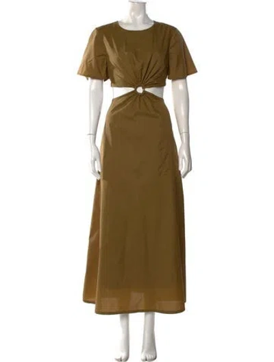 Pre-owned Staud Nylon Long Dress In Brown