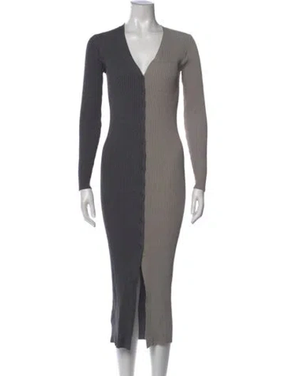Pre-owned Staud Nylon Long Dress In Gray