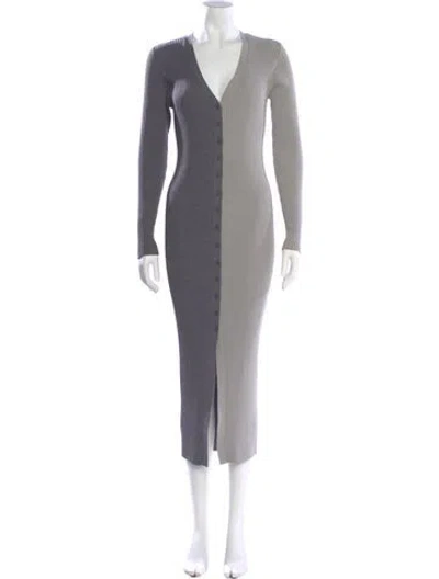 Pre-owned Staud Nylon Long Dress In Gray