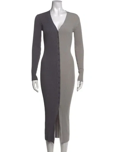 Pre-owned Staud Nylon Long Dress In Gray