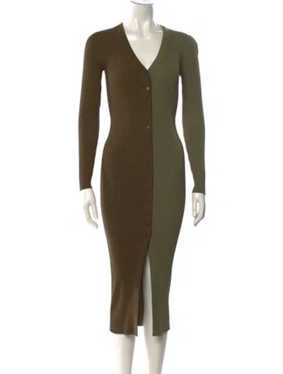 Pre-owned Staud Nylon Long Dress In Green