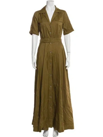 Pre-owned Staud Nylon Long Dress In Green