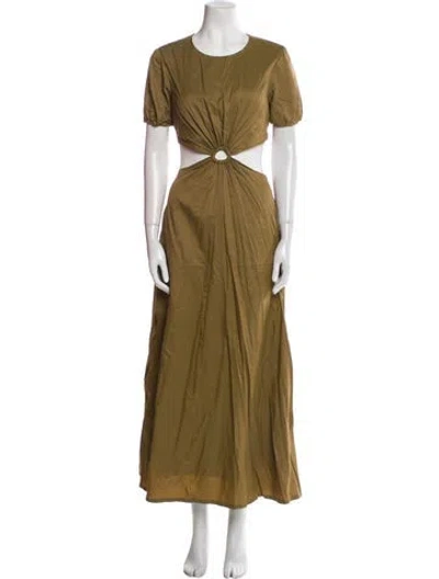 Pre-owned Staud Nylon Long Dress In Green