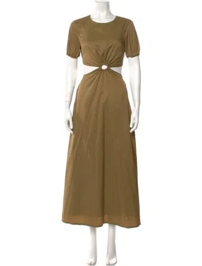 Pre-owned Staud Nylon Long Dress In Green