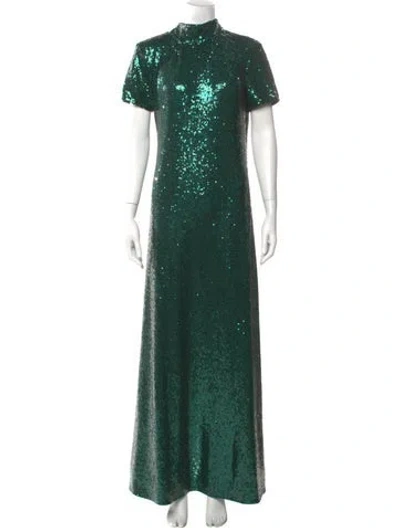 Pre-owned Staud Nylon Long Dress In Green