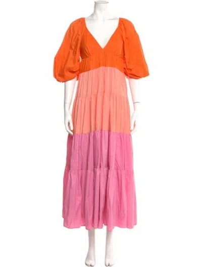 Pre-owned Staud Nylon Long Dress In Multi