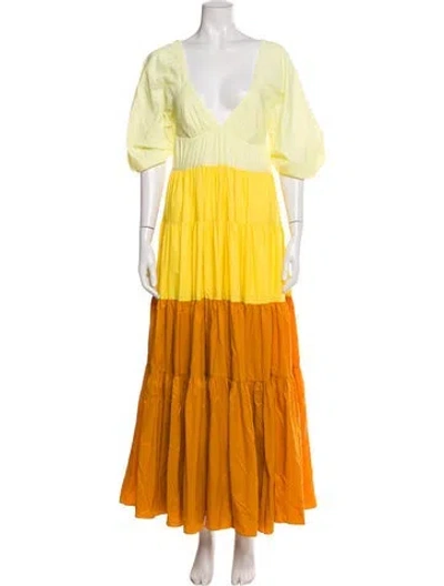 Pre-owned Staud Nylon Long Dress In Multi