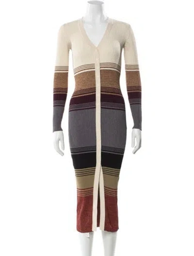 Pre-owned Staud Nylon Long Dress In Neutral