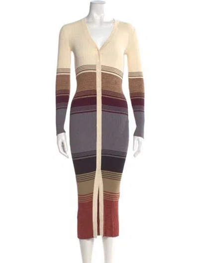 Pre-owned Staud Nylon Long Dress In Neutral