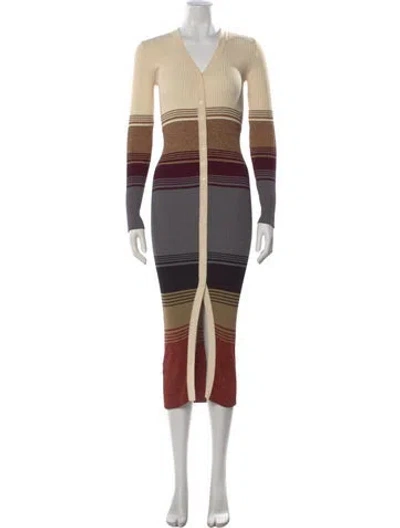 Pre-owned Staud Nylon Long Dress In Neutral