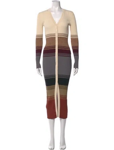 Pre-owned Staud Nylon Long Dress In Neutral