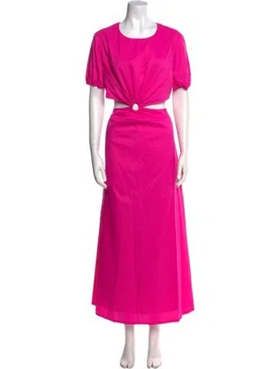 Pre-owned Staud Nylon Long Dress In Pink