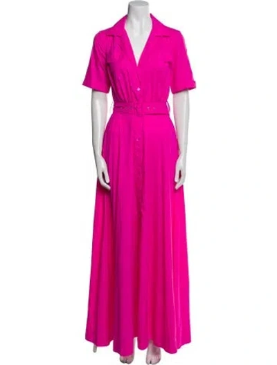 Pre-owned Staud Nylon Long Dress In Pink