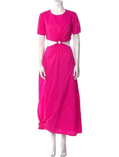 Pre-owned Staud Nylon Long Dress In Pink