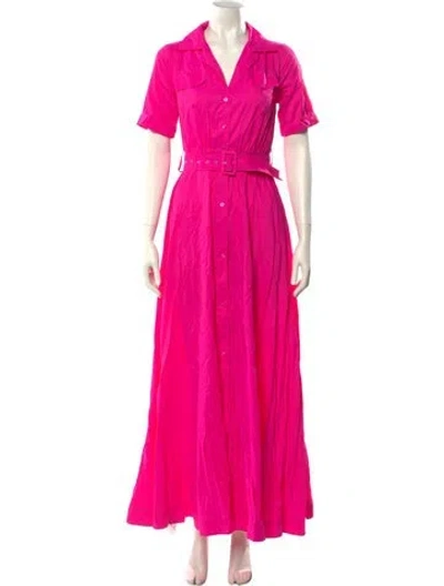 Pre-owned Staud Nylon Long Dress In Pink