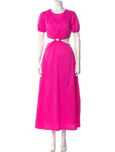 Pre-owned Staud Nylon Long Dress In Pink