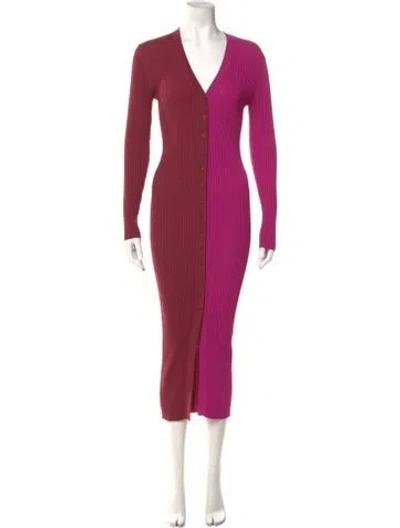 Pre-owned Staud Nylon Long Dress In Pink