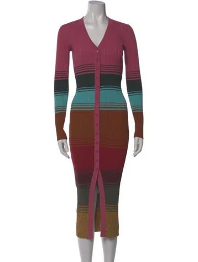Pre-owned Staud Nylon Long Dress In Pink