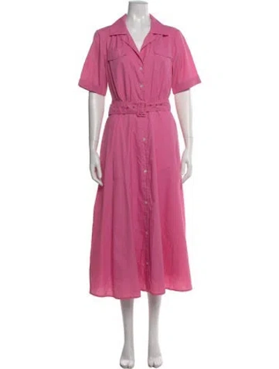 Pre-owned Staud Nylon Long Dress In Pink