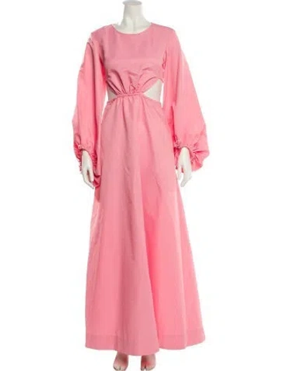 Pre-owned Staud Nylon Long Dress In Pink