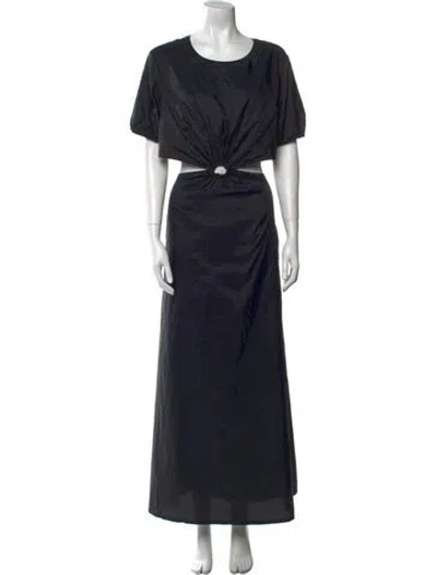 Pre-owned Staud Nylon Long Dress W/ Tags In Black
