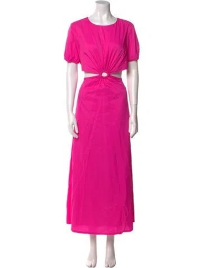 Pre-owned Staud Nylon Long Dress W/ Tags In Pink