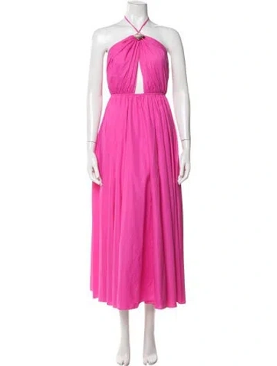 Pre-owned Staud Nylon Long Dress W/ Tags In Pink
