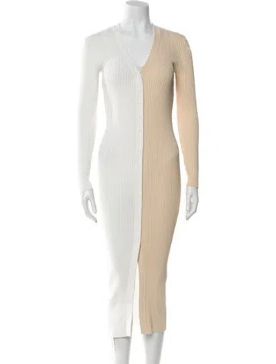 Pre-owned Staud Nylon Long Dress In White