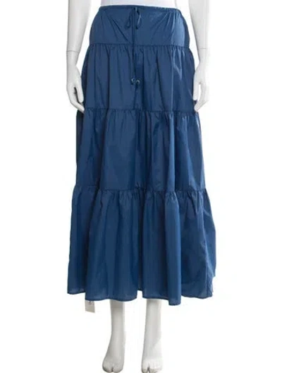 Pre-owned Staud Nylon Long Skirt In Blue