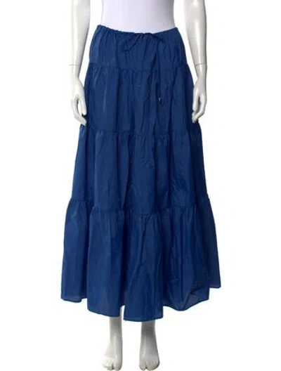 Pre-owned Staud Nylon Long Skirt In Blue