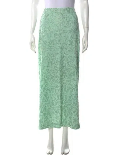 Pre-owned Staud Nylon Long Skirt In Green
