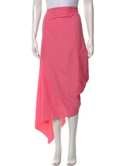 Pre-owned Staud Nylon Long Skirt In Pink