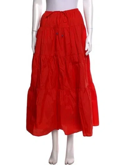Pre-owned Staud Nylon Long Skirt In Red