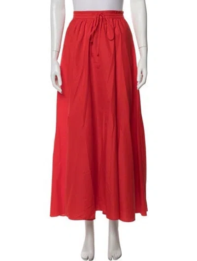 Pre-owned Staud Nylon Long Skirt In Red