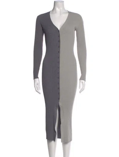 Pre-owned Staud Nylon Midi Length Dress In Gray
