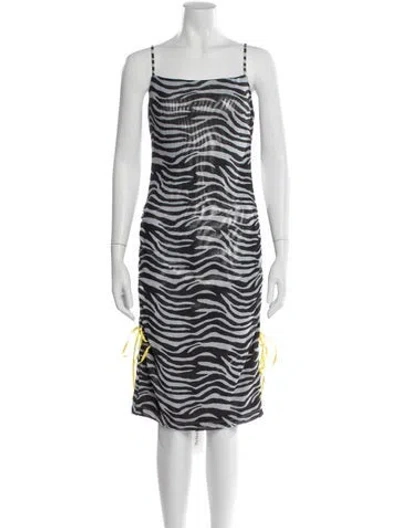 Pre-owned Staud Nylon Midi Length Dress In Gray