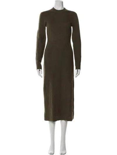 Pre-owned Staud Nylon Midi Length Dress In Green