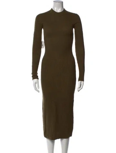 Pre-owned Staud Nylon Midi Length Dress In Green