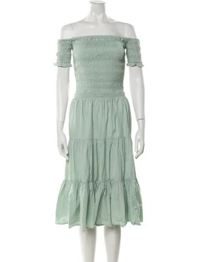 Pre-owned Staud Nylon Midi Length Dress In Green