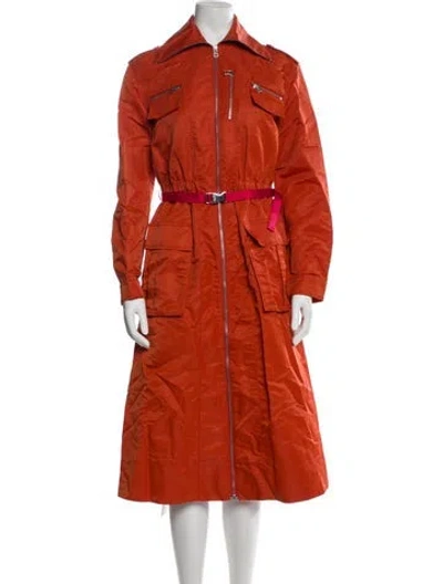 Pre-owned Staud Nylon Midi Length Dress In Orange