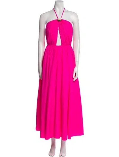 Pre-owned Staud Nylon Midi Length Dress In Pink