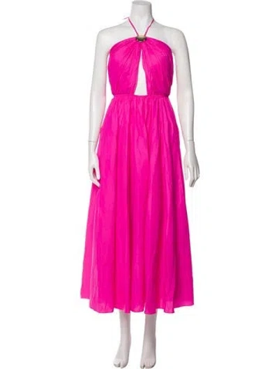 Pre-owned Staud Nylon Midi Length Dress In Pink