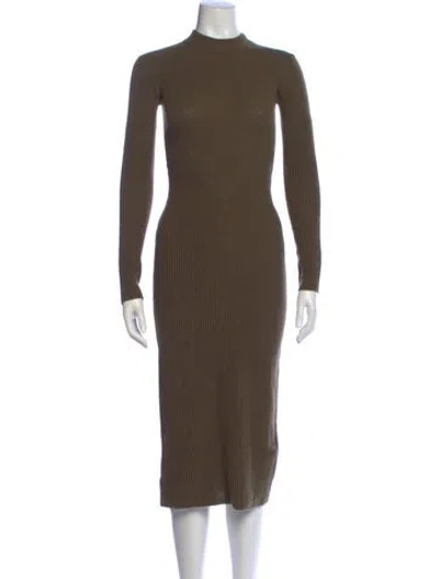 Pre-owned Staud Nylon Midi Length Dress W/ Tags In Brown